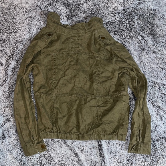 Free people lightweight olive green zip up cargo jacket size 8 - Picture 8 of 9